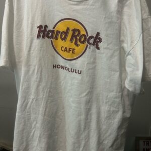 Hard Rock Cafe White and Yellow Logo Tee